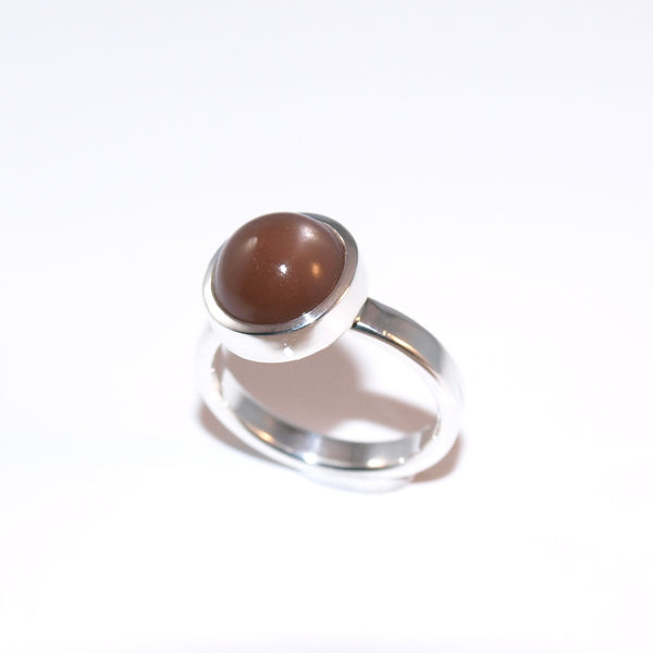 Die Praline für deinen Finger. Ein brauner Mondstein Ring! Größe 55.