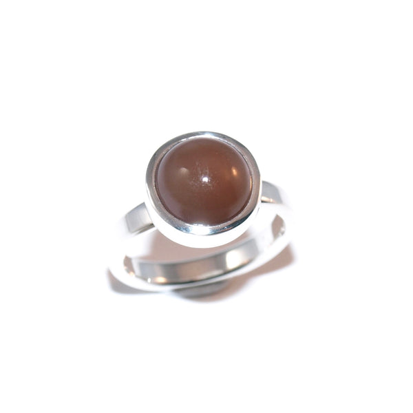 Die Praline für deinen Finger. Ein brauner Mondstein Ring! Größe 55.