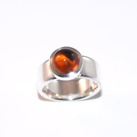Citrin-Madeira-Ring aus Silber. Größe 55